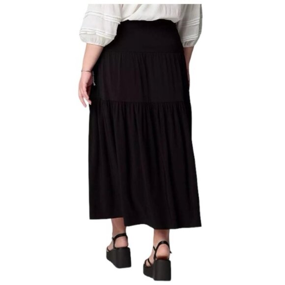Simply Vera Vera Wang Womens Black Jersey Knit Maxi Skirt Plus Sz 3X NWT - Picture 2 of 10